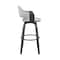Armen Living Daxton 30" Gray Faux Leather and Black Wood Bar Stool LCDXBABLGR30 - alternate 3